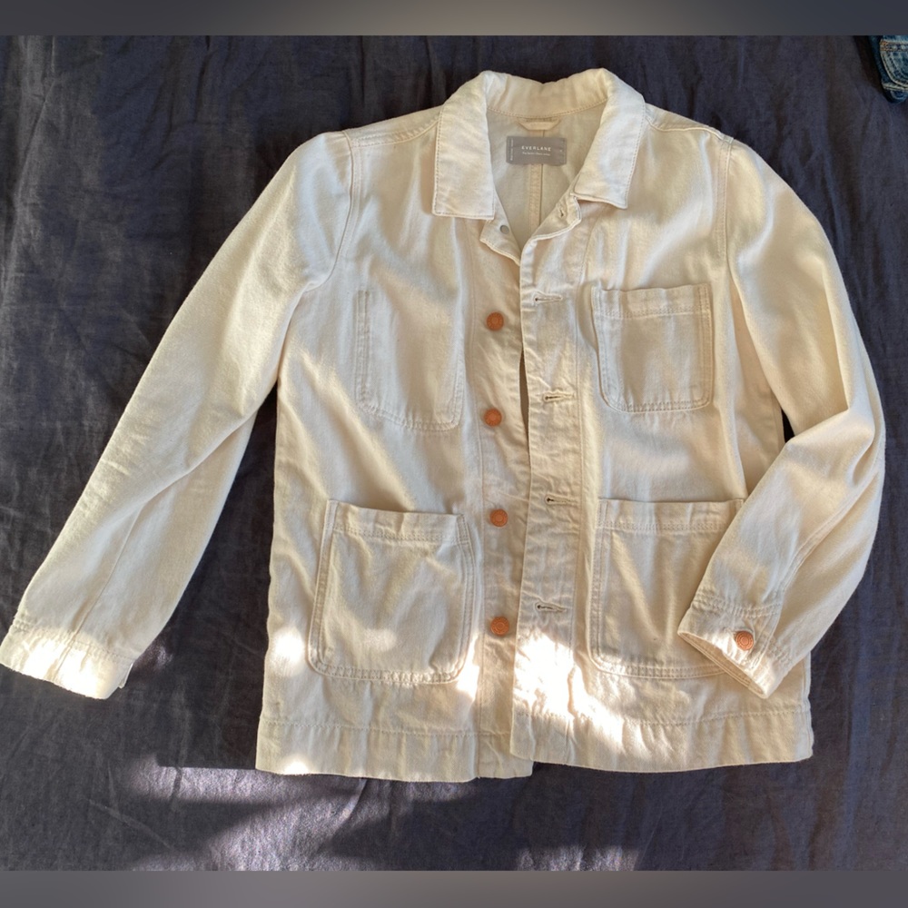 Everlane denim chore jacket in off white